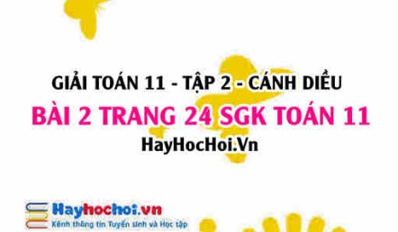 Bài 2 trang 24 Toán 11 tập 2 Cánh Diều